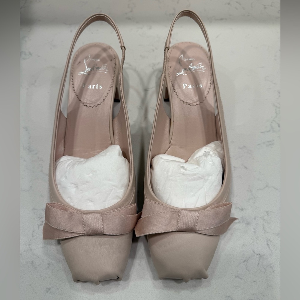 Christian Louboutin 30mm Mama flirt Ballet sling back 37.5 leche
